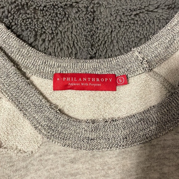 NWOT n:PHILANTHROPY gray distressed sweatshirt - Picture 7 of 9